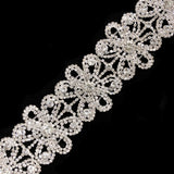 2" Crystal Rhinestone Flower Trim, RT-055