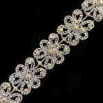 2" Crystal Rhinestone Flower Trim, RT-055