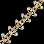 1 3/8" Gold/Crystal Tiara Crystal Rhinestone Trim, RT-075