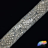 1 1/4” Beaded Rhinestone Trim (sold by yard piece), BRT-033