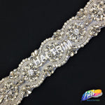 1 7/8" Pearl Beaded Crystal Rhinestone Trim (sold by yard piece), BRT-037