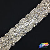 1 7/8" Pearl Beaded Crystal Rhinestone Trim (sold by yard piece), BRT-037