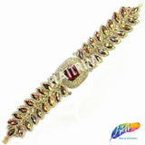 SALE! Fancy Colored Rhinestone Motif Applique on Metal Setting, YH-094