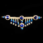 SALE! Fancy Colored Rhinestone Motif Applique with Dangling Rhinestones on Metal Setting YH-102