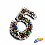Colored Beaded Rhinestone Letters