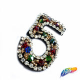 Colored Beaded Rhinestone Letters