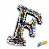 Colored Beaded Rhinestone Letters