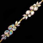 SALE! 1” Multicolored Fancy Flower Rhinestone Trim, YH-203