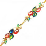 SALE! 1” Multicolored Fancy Flower Rhinestone Trim, YH-203