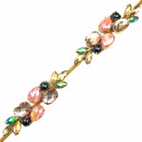 SALE! 1” Multicolored Fancy Flower Rhinestone Trim, YH-203