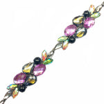 SALE! 1” Multicolored Fancy Flower Rhinestone Trim, YH-203