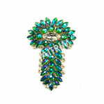 SALE! Fancy Colored Rhinestone Applique on Metal Setting, YH-082