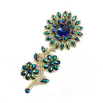 SALE! Color AB Rhinestone Flower Applique on Metal Setting, YH-080