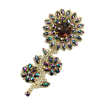 SALE! Color AB Rhinestone Flower Applique on Metal Setting, YH-080