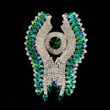 SALE! Fancy Colored Rhinestone Motif Applique on Metal Setting, YH-099