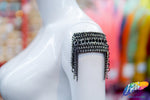 Gunmetal Rhinestone Chain Epaulet, EP-017 (sold per piece)