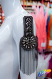 Studded Rhinestone Epaulet with Ball Chain Tassels, EP-028 (sold per piece)