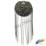 Studded Spike Epaulet with Dangling Chain Tassels, EP-002 (sold per piece)