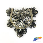 Studded Rhinestone Epaulet with Crystal Glass Stones, EP-010 (sold per piece)