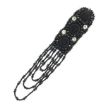 Beaded Rhinestone Epaulet with Dangling Looped Beaded Tassels, EP-024 (sold per piece)