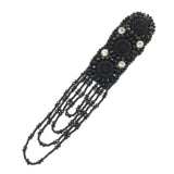 Beaded Rhinestone Epaulet with Dangling Looped Beaded Tassels, EP-024 (sold per piece)