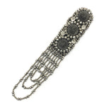 Beaded Rhinestone Epaulet with Dangling Looped Beaded Tassels, EP-024 (sold per piece)