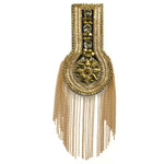 Rhinestone Chain Epaulet with Dangling Ball Chain Tassels, EP-029 (sold per piece)