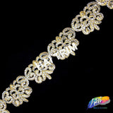 2 1/4" Metallic Embroidered Flower Trim, EMB-020, EMB-031