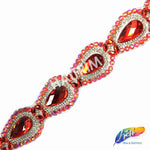 1 5/8" Colored Teardrop Iron on Trim, IRT-008