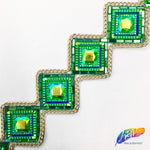 1 7/8" Multicolored Diamond Iron on Trim, IRT-013