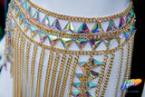 Chained Stone Body Chain Belt, XY4200