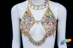 Chained Crystal AB Stone Bra Top, XY5000
