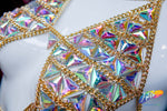 Chained Crystal AB Stone Bra Top, XY5000