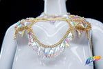 Chained Crystal AB Stone Bra Top, XY5000