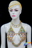 Chained Crystal AB Stone Bra Top, XY5000