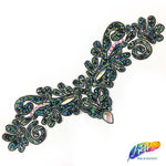 Wing Crystal Rhinestone Iron On Applique, IRA-077