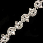 1 1/8" Fancy Wavy Teardrop Rhinestone Trim, YH-088