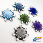 Colorful Glass Beaded Applique with Fur, BA-065