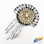 Color Beaded Rhinestone Dreamcatcher Applique with Dangling Fringe, BA-064