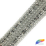 1" 2-row Rhinestone Iron on Trim with Chain Border, IRT-030