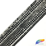 1 1/2” 2-row Acrylic Rhinestone Iron on Trim with Chainmail Strip Border, IRT-036