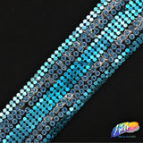 1 1/2” 2-row Acrylic Rhinestone Iron on Trim with Chainmail Strip Border, IRT-036