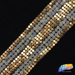 1 1/2” 2-row Acrylic Rhinestone Iron on Trim with Chainmail Strip Border, IRT-036