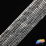 1 1/2” 2-row Acrylic Rhinestone Iron on Trim with Chainmail Strip Border, IRT-036