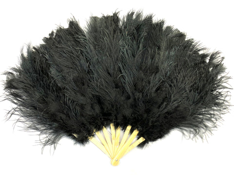 Black Ostrich Feather Fan