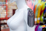 Studded Beaded Epaulet with Chain Tassels, EP-016 (sold per piece)