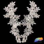 White Embroidered Lace Flower Applique, LAP-12