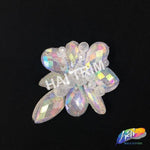 Clear AB Chunky Beaded Resin Stone Applique with Mesh Cover, BA-014