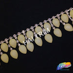 SALE! 1 1/4" 2-row Dangling Matte Color Teardrop Rhinestone Trim Fringe, ACR-20-1