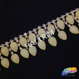 SALE! 1 1/4" 2-row Dangling Matte Color Teardrop Rhinestone Trim Fringe, ACR-20-1